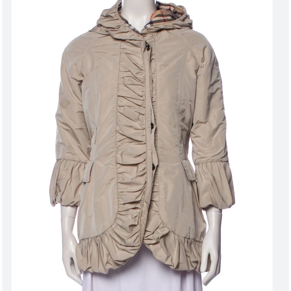 Burberry Beige Ruffled Kids Raincoat